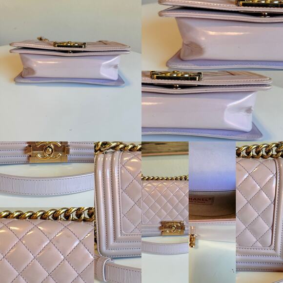 💎✨RARE✨💎 Authentic Chanel Small Boy Patent Quilted Pattern Bag - Picture 9 of 9